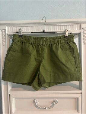 J. Crew Olive Green Elastic-Waist Athletic Shorts